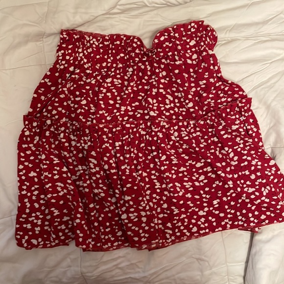 SHEIN, two piece-crop top & skirt! Red floral print, size medium - Picture 3 of 6